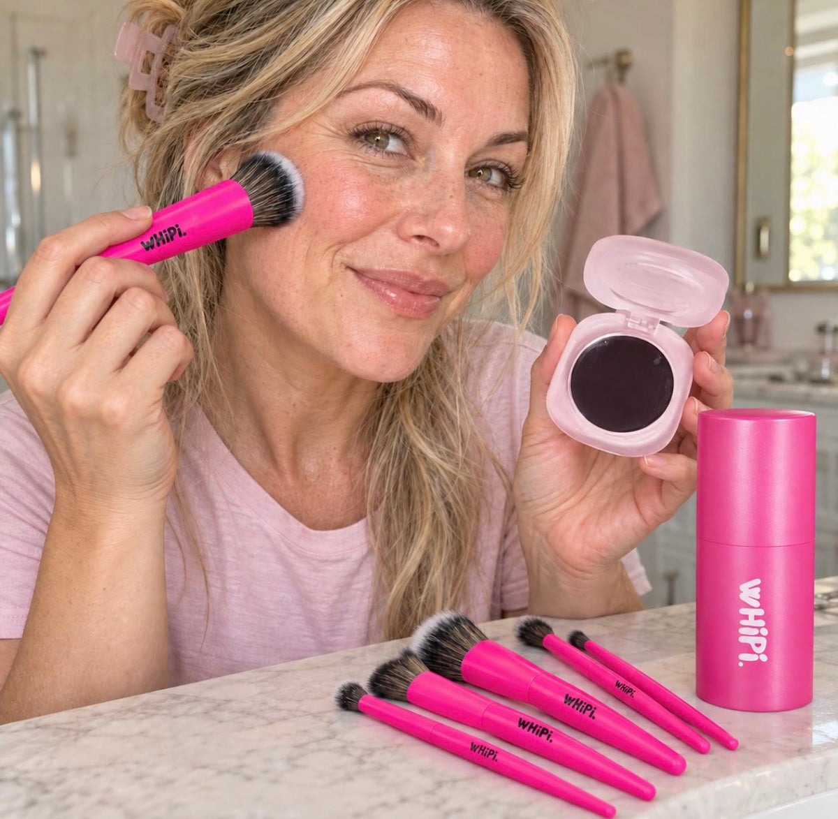 Blush. Brush. Cup’s on us.