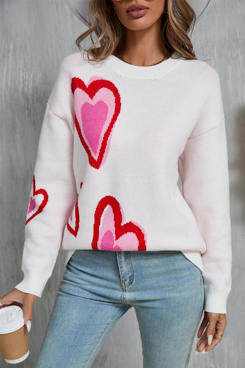 Red Pink Heart Sweater—All Heart—Valentine's Day Collection