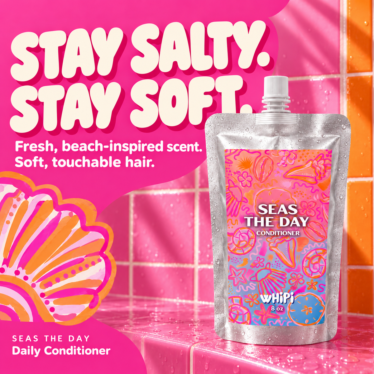 Stay salty, stay soft — Seas the Day Daily Conditioner with fresh, beach-inspired scent for soft, touchable hair.