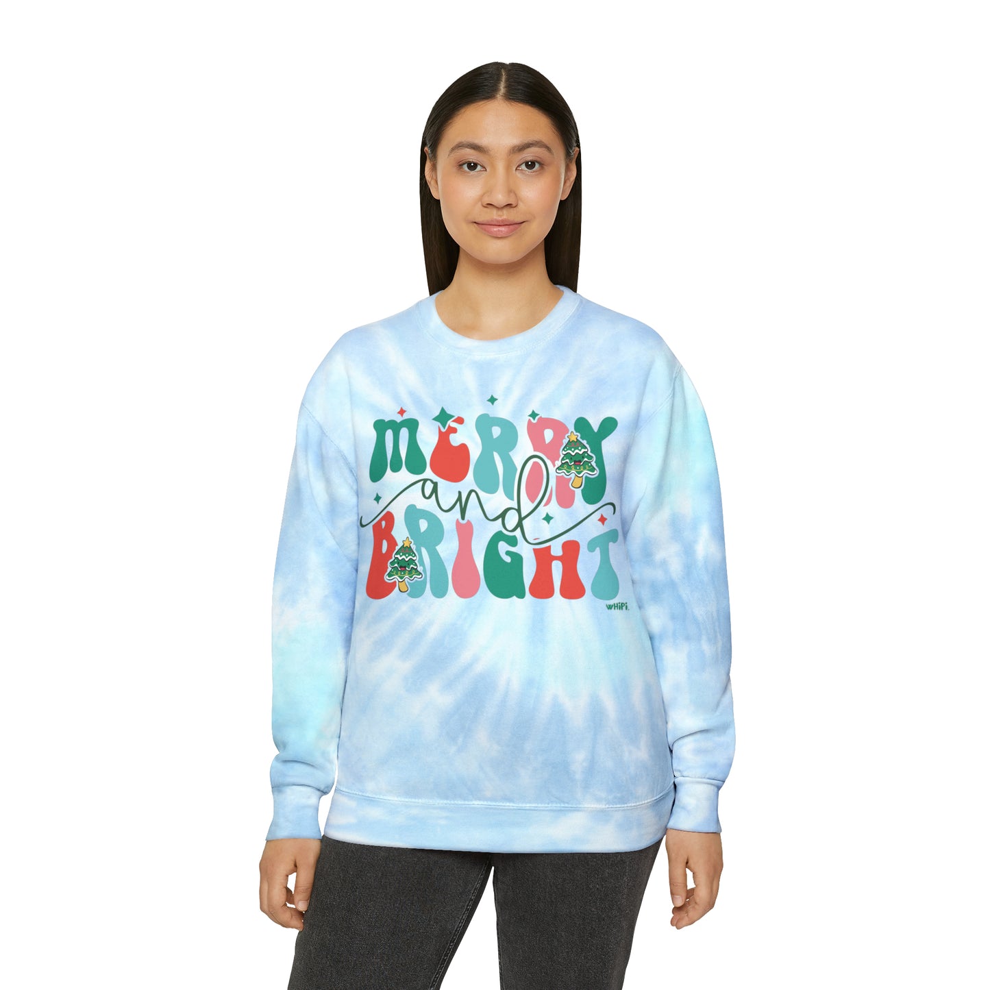 Merry and Bright Tie-Dye Sweatshirt