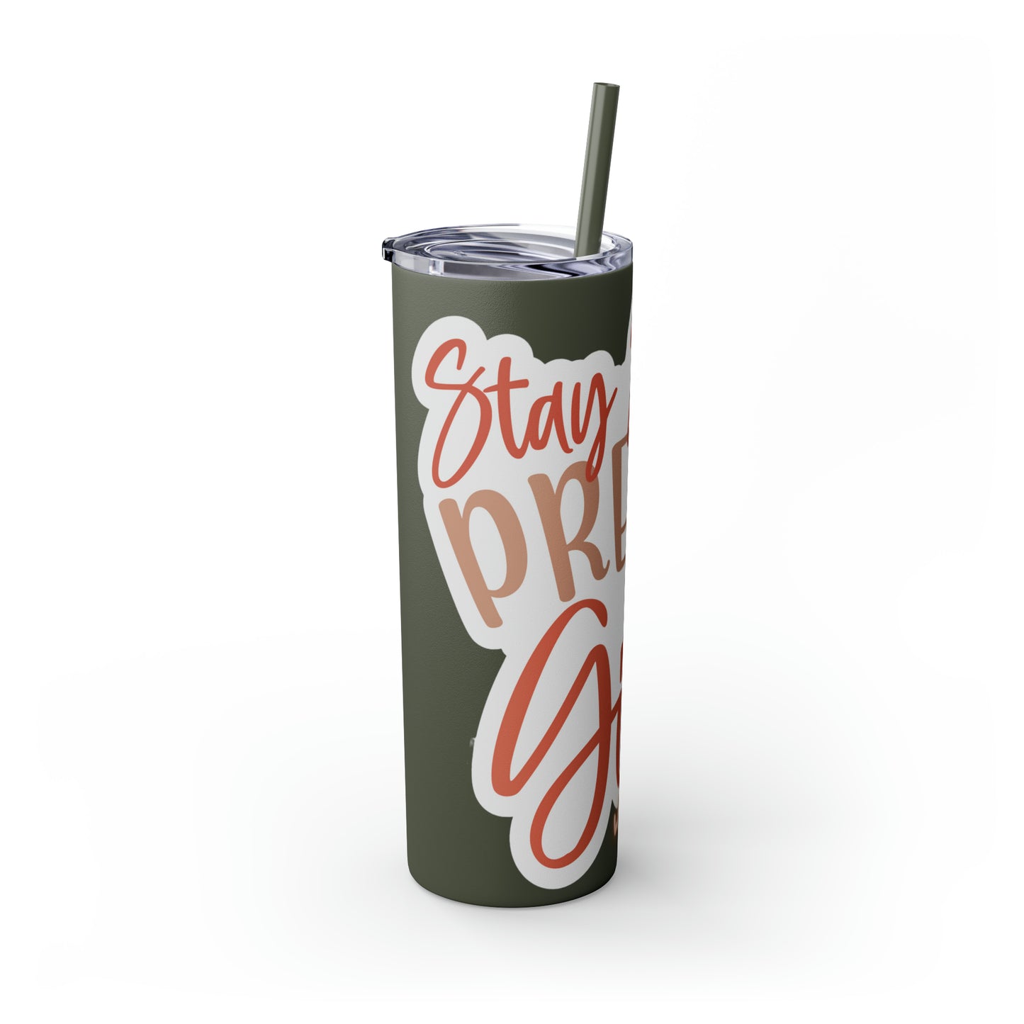 Stay Strong Skinny Tumbler with Straw, 20oz