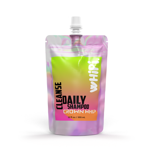 Crown Whip Cleanse Daily Shampoo in the 12 fl oz / 355 mL pouch.