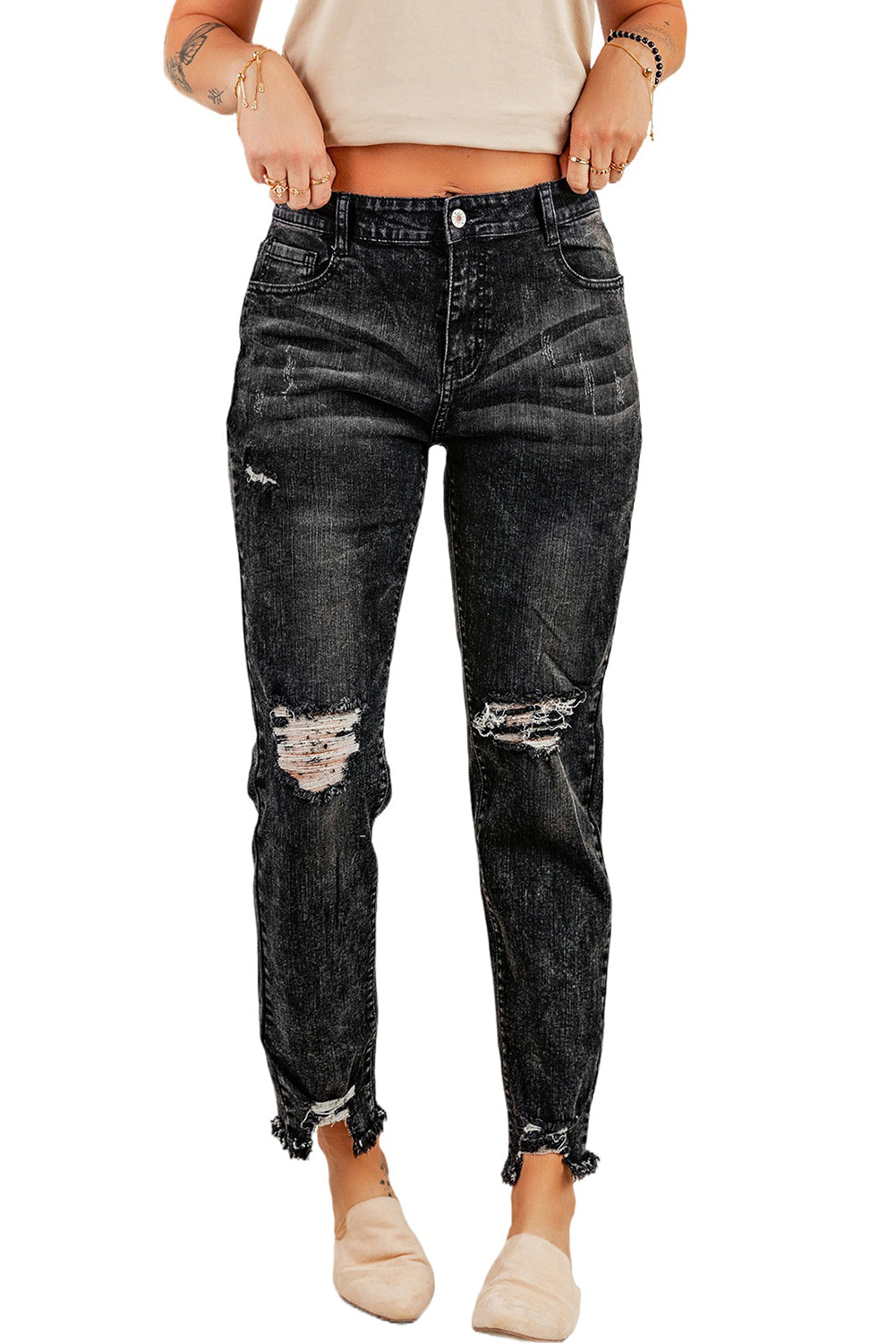 Cityscape Ripped Tailored Jeans