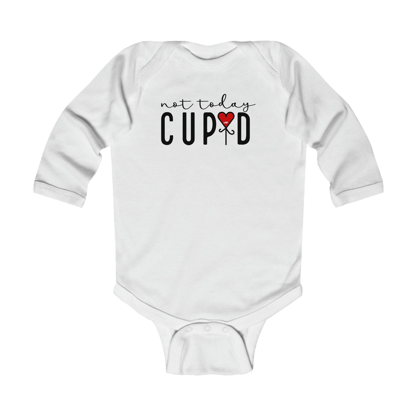 Infant Not Today Cupid Long Sleeve Bodysuit