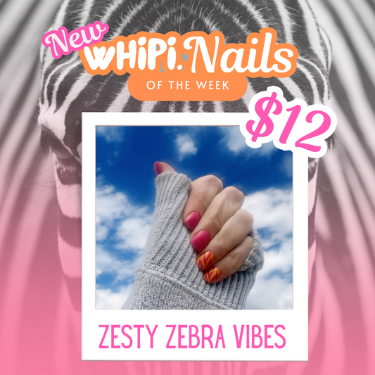 wHiPi. Press On Nails- Zesty Zebra Vibes