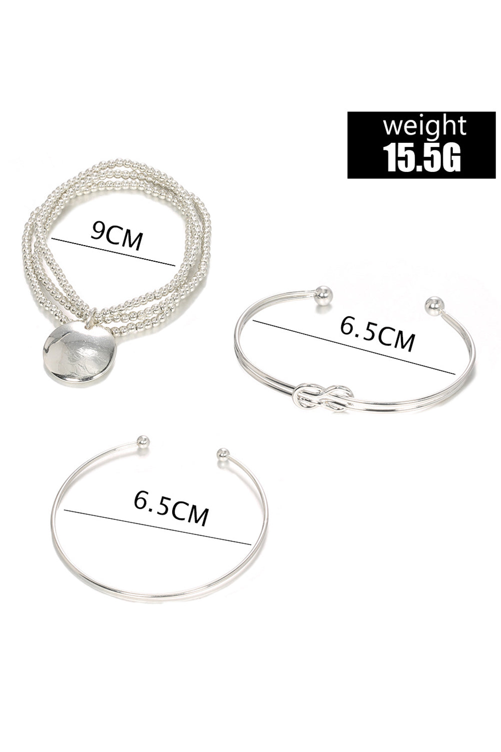 Silver Knots Harmony Bracelet Set