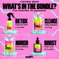 What's inside Start at the Root: Detox scalp pre-wash 4 oz, Cleanse shampoo 12 oz bag, Nourish conditioner 12 oz bag, Boost scalp tonic 30 mL.