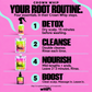 Crown Whip steps 1 Detox before washing, 2 double Cleanse, 4 Nourish and rinse, 5 Boost on clean scalp and leave in. Optional step 3 Repair is sold separately.