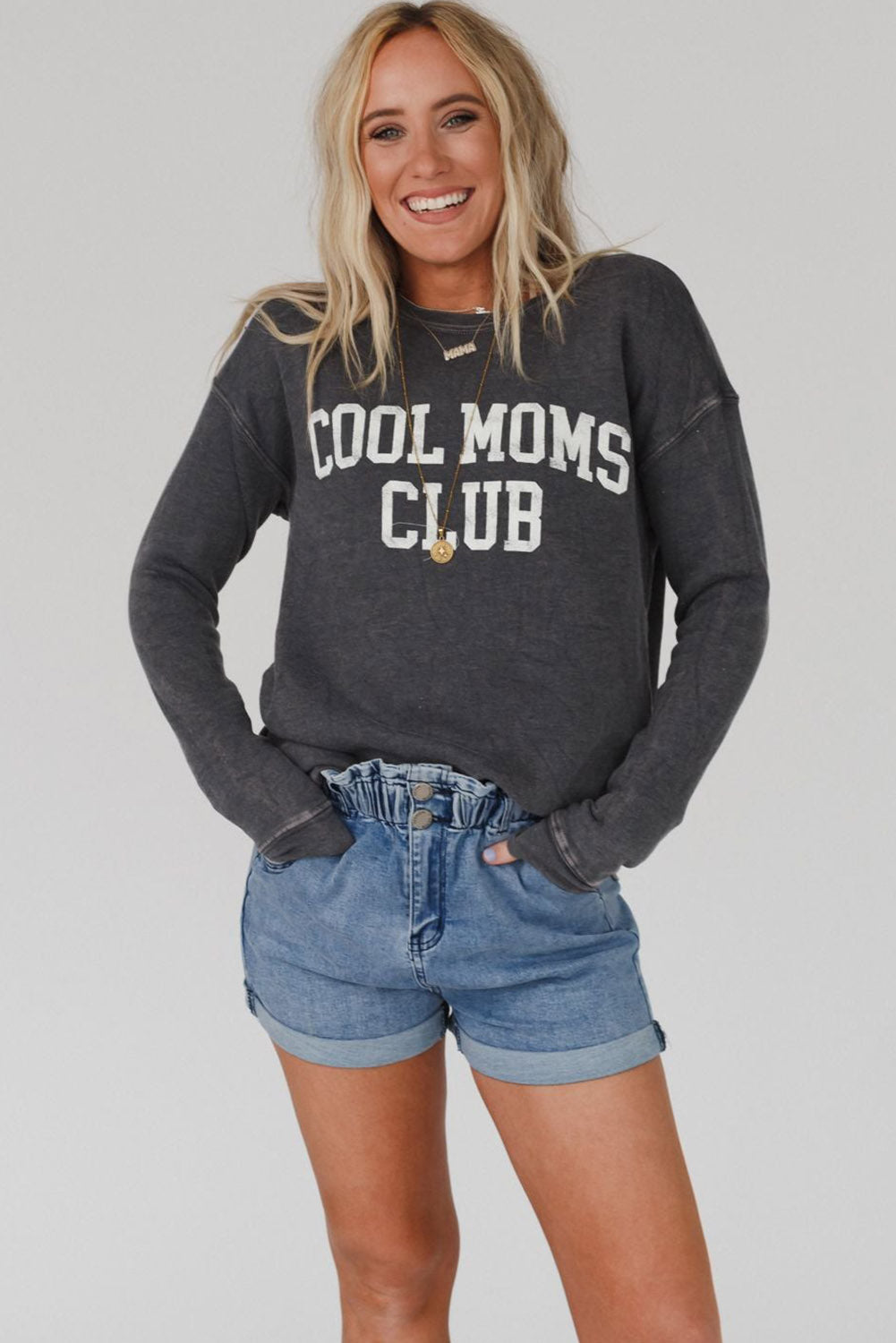 COOL MOMS CLUB Drop Shoulder Sweatshirt