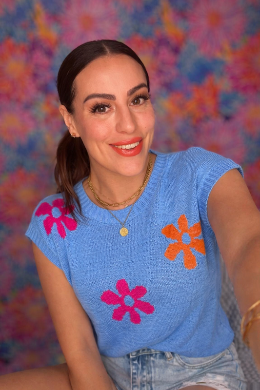 Flower Round Neck Sweater