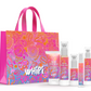 Seas The Day Marine Skin System with cleanser, toner, serum, eye cream, moisturizer and free bag on white