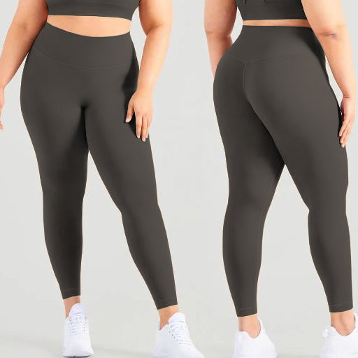 wHiPi.'s Signature Curvy Dark Brown Seamless High Waisted Leggings