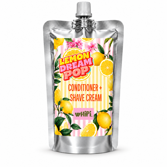 Lemon Dream Pop Conditioner + Shave Cream on a clean white background.