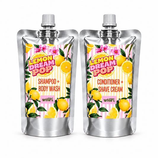 Lemon Dream Pop Hair Duo — Shampoo & Conditioner on a clean white background.