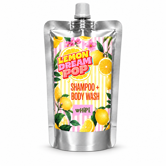 Lemon Dream Pop Shampoo + Body Wash on a clean white background.