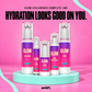 GLOW Hyaluronic Complete Line — five skincare essentials on a mint display against pink.