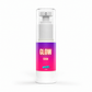 GLOW Serum product photograph on white with smooth purple-to-pink label.