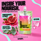 Nourish ingredient spotlight featuring pomegranate extract, eucalyptus leaf extract, and glycerin beside the 12 oz pouch.