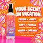 Seas The Day scent notes — fresh fruit and citrus, soft florals, warm musk, vanilla and cedar.