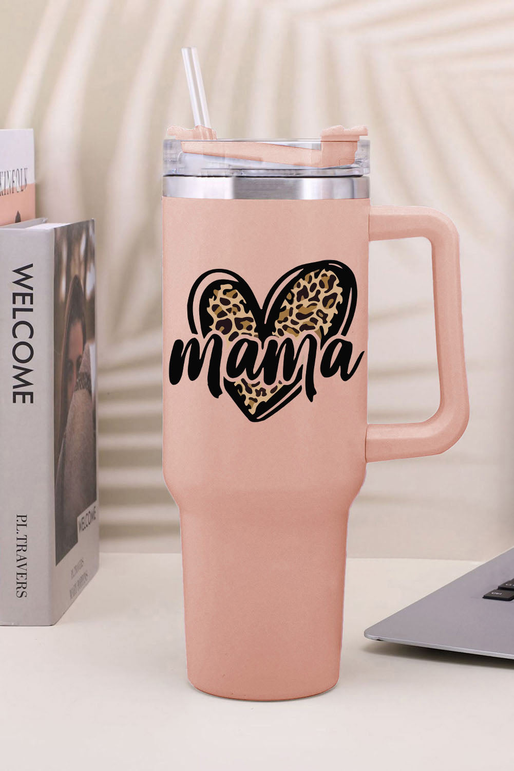 Mama Leopard Heart Stainless Steel Insulate Cup 40oz