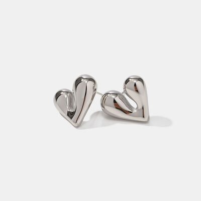 Heart Shape Stainless Steel Stud Earrings