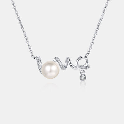 Natural Pearl Moissanite 925 Sterling Silver Necklace