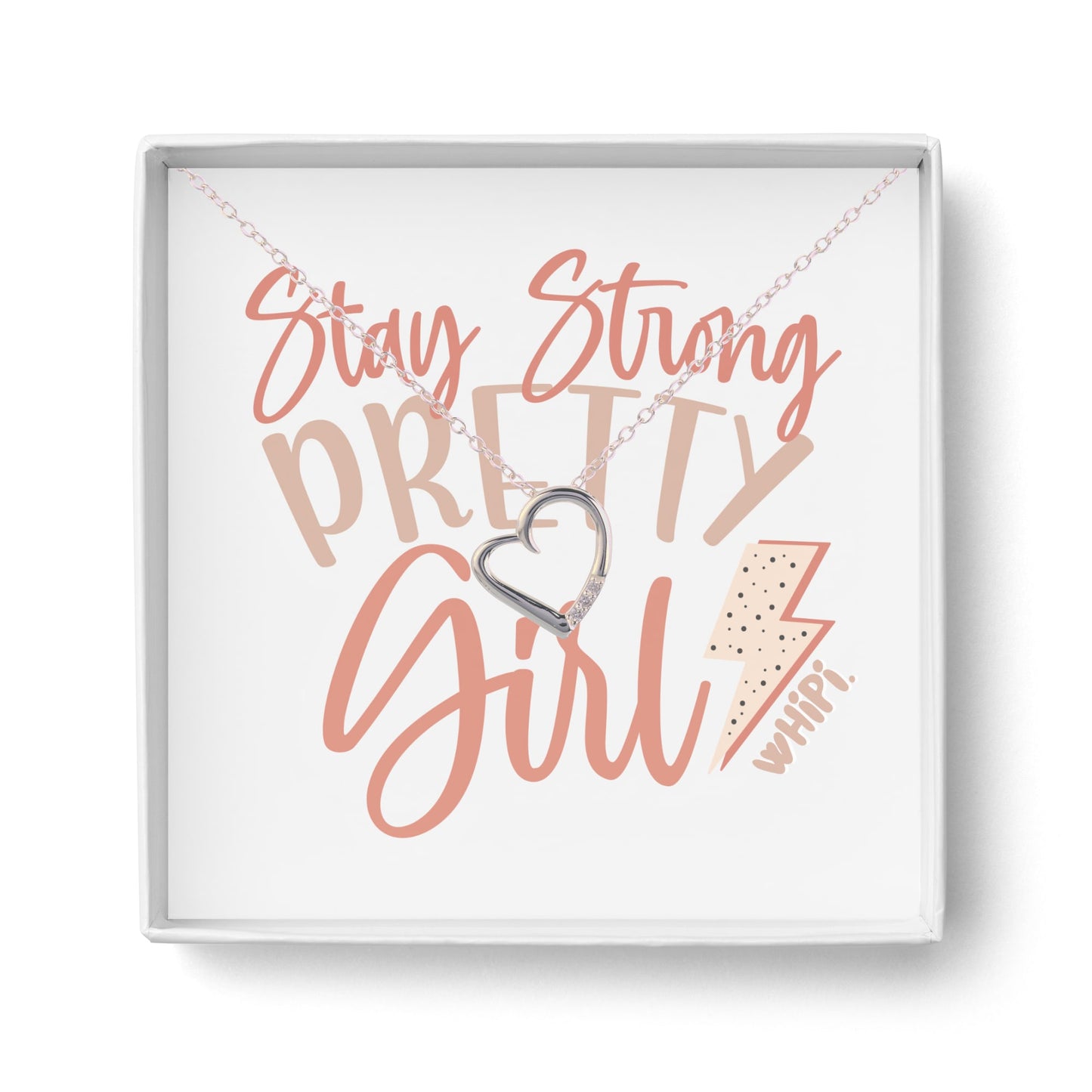 Silver Heart Pendant Necklace - Stay Strong