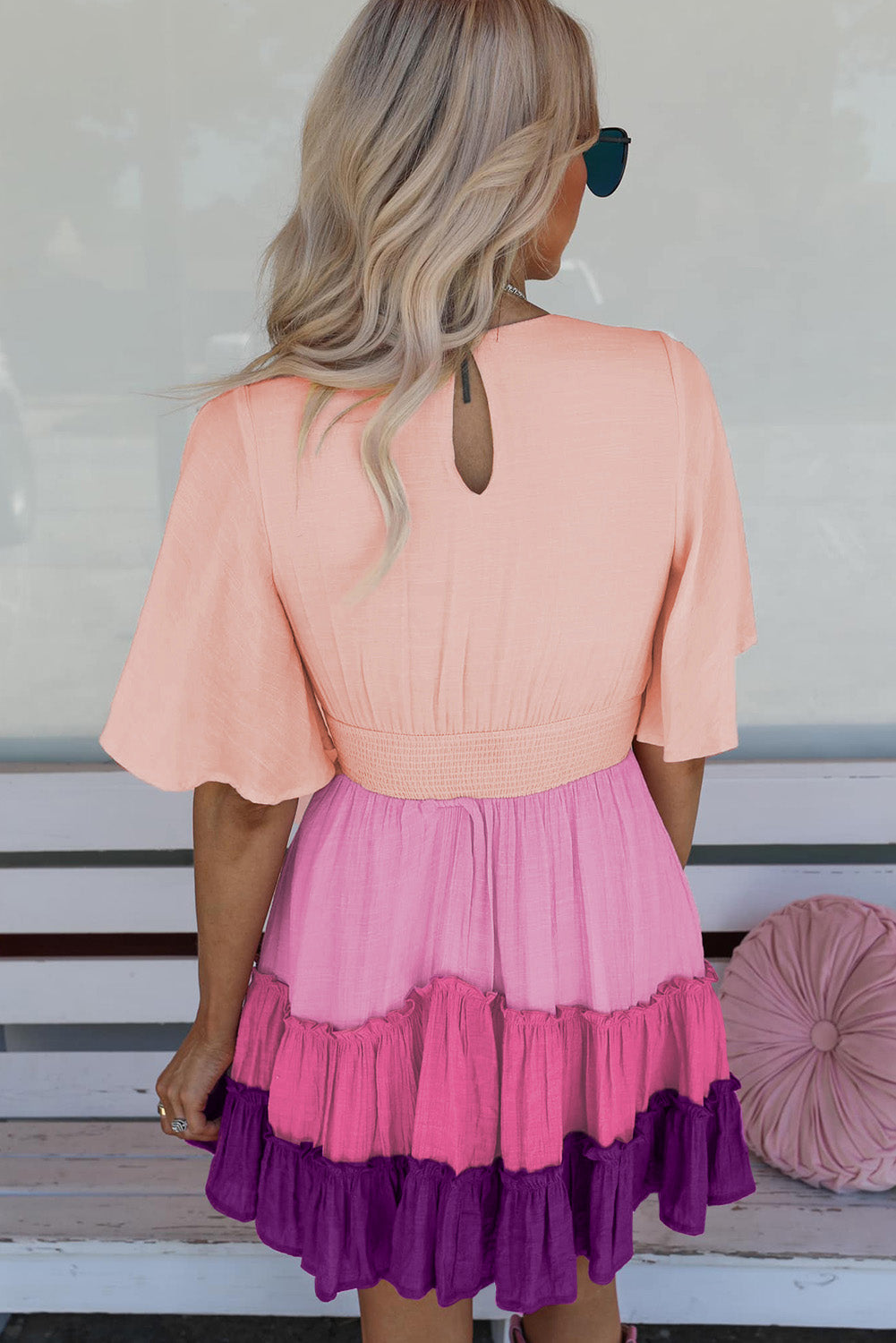Pink Ombre Tiered Dress (SM-XL)